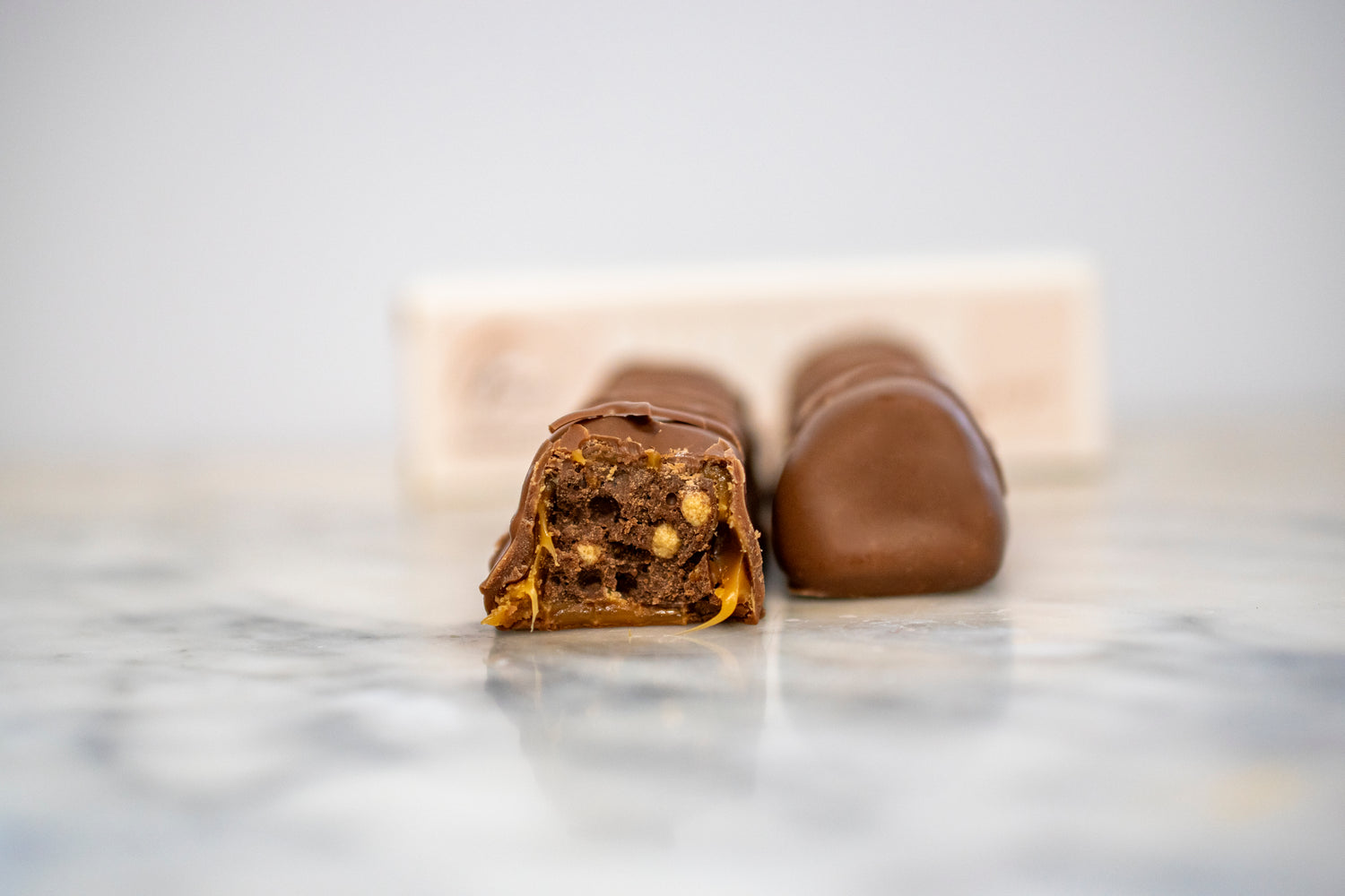 Handmade Irish milk chocolate Surprise Bar with chocolate drizzle, a luxury treat or corporate client gift.